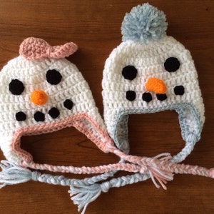 Crochet Bebe Nino Muneco De Nieve Oido Aleta Gorro Beanie Etsy