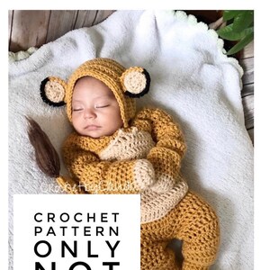 Crochet Baby Lion Costume Pattern: 0-3 Months (PDF)