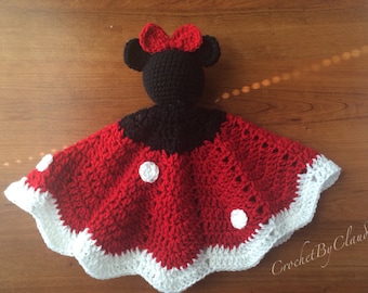 Minnie Mouse Inspired Lovey/ Security Blanket/ Amigurumi Doll/ Crochet Minnie Mouse -- Made To Order