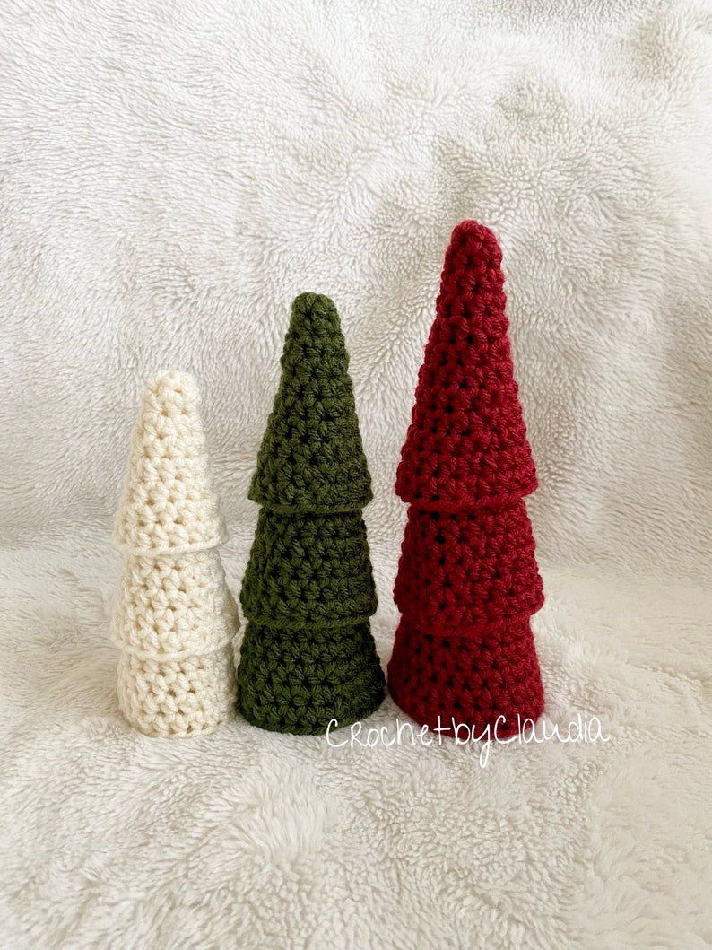 Crochet Rustic Tree Decor/ Christmas Decor/ Farmhouse Christmas Trees ...