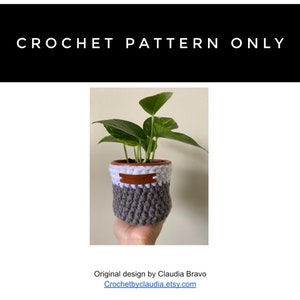 DIY crochet planter cover/ planter cozy / small crochet basket/ crochet pattern.