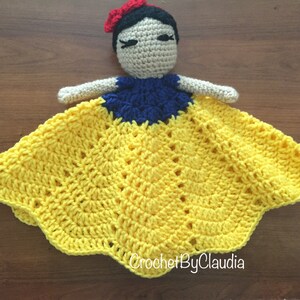 Snow White Inspired Lovey/ Security Blanket/ Amigurumi Doll/ Crochet Snow White Doll Made To Order image 4