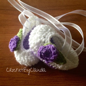 Crochet Ballarina Slippers/ Crochet Baby Shoes/ Made to Order