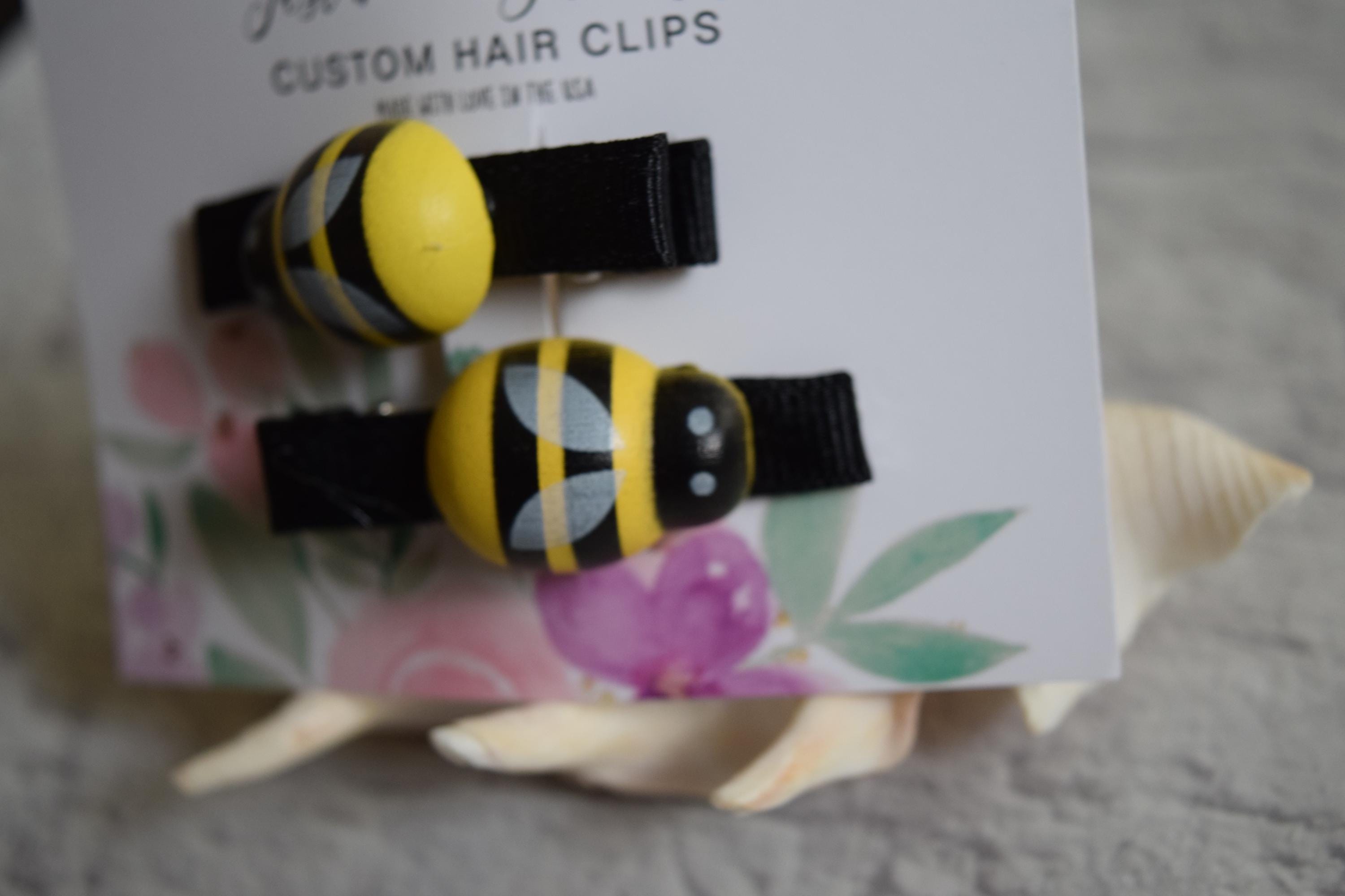 Bumble Bee Hair Clips – Black & Yellow Hair Pins (2-inch) - Etsy