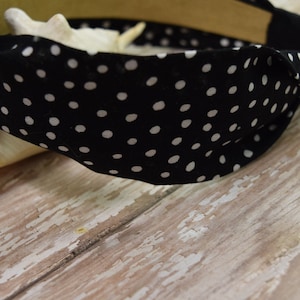 Black and White polka-dot Headband - Bridesmaids Headbands - Wedding Party Headbands - Comfortable Headbands.