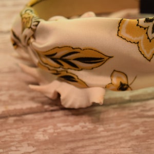 Yellow and Black Silk Headband - Wedding Party Headband - Comfortable Headband - Party FavorHeadband.