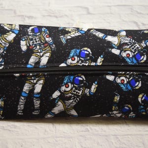 Astronaut Pencil Case - Fun Phone Case - Back To School Case with zipper and elastic - Notebook pouch with zipper.