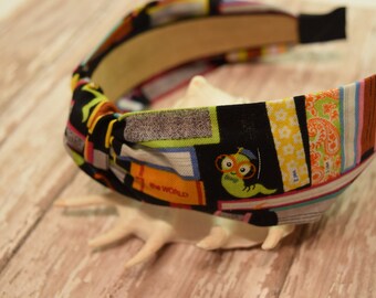 Teacher's Headband - Bookworm Knotted Headband - Back to School Headbands - Comfortable Headbands - Teacher's Aid Headband - Made in the USA