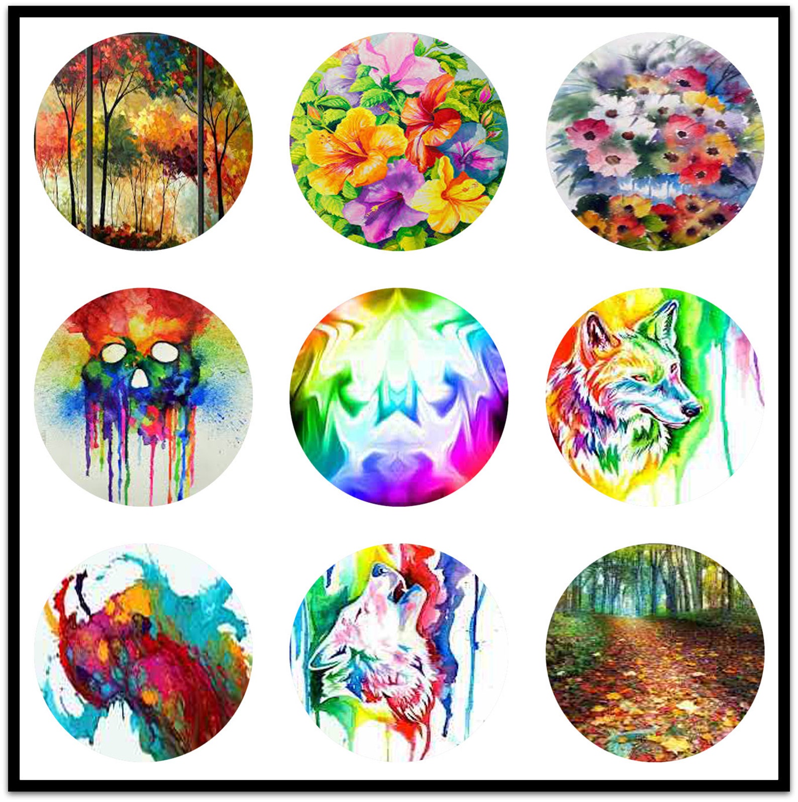Random Rainbow Designs Digital Downloads Collage Sheets - Etsy