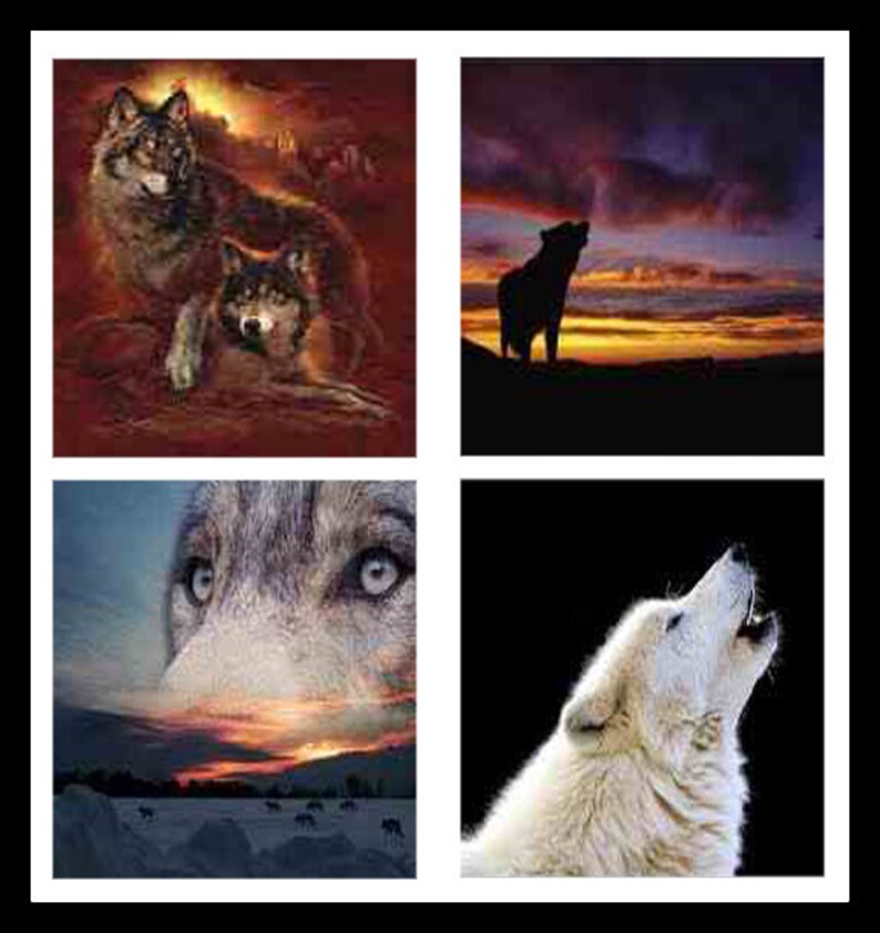 Lobos Wolf atardecer lobo diseños descargar Scrabble Etsy