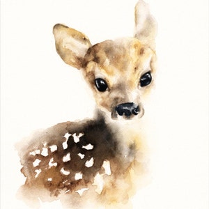 Fawn Watercolor Print