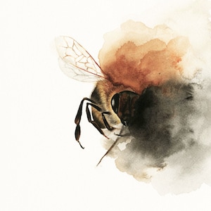 Bee Watercolor Print