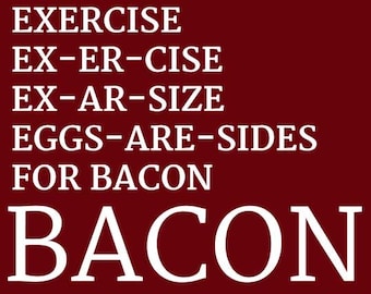 LUSTIGES SHIRT Bacon Übung T-Shirt Herren Damen Kinder T-Shirt Texas Bbq Brunch (auch auf Crewneck Sweatshirts und Hoodies erhältlich) SM-5XL