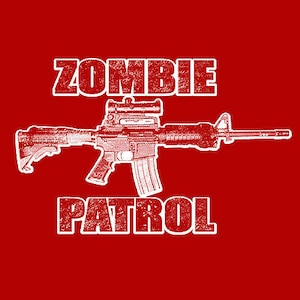 ZOMBIE SHIRT Zombie Patrol T-shirt Horror Movie Sci Fi Gamer Mens Kids Tee Shirt (also available on crewneck sweatshirts and hoodies SM-5XL
