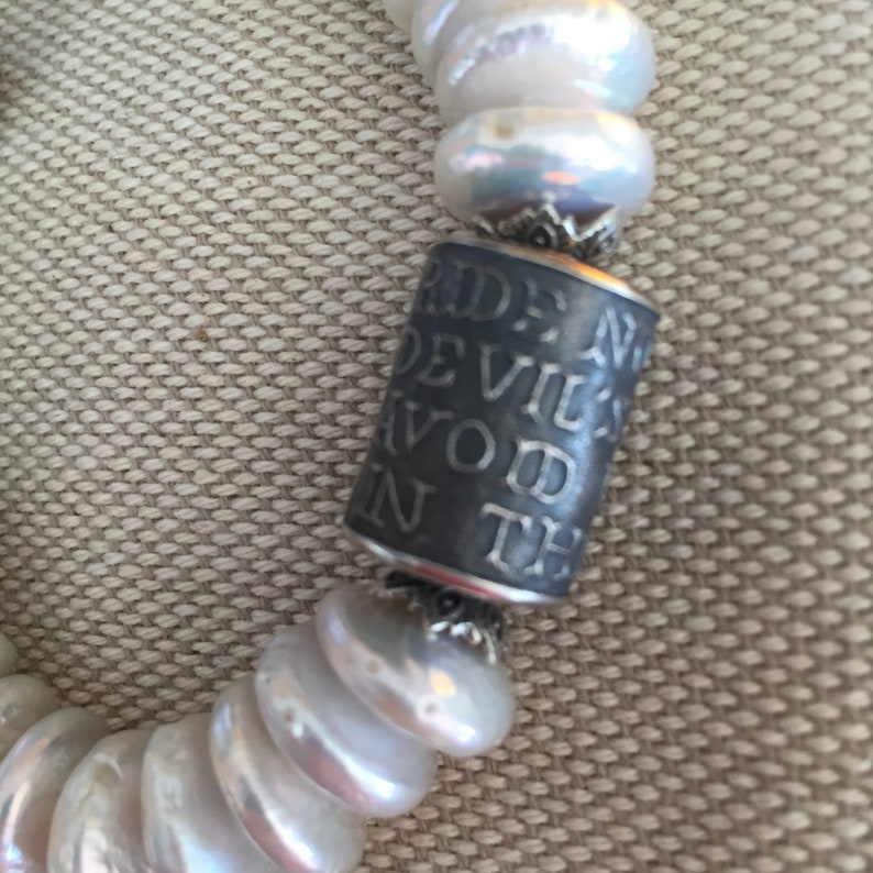 White Fresh Water Pearl Bracelet-Anne Choi Ride not on the devils back to avoid walking in the mud-FW Pearls-Fine Sterling-Hinged Clasp