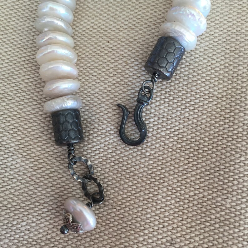 White Fresh Water Pearl Bracelet-Anne Choi Ride not on the devils back to avoid walking in the mud-FW Pearls-Fine Sterling-Hinged Clasp