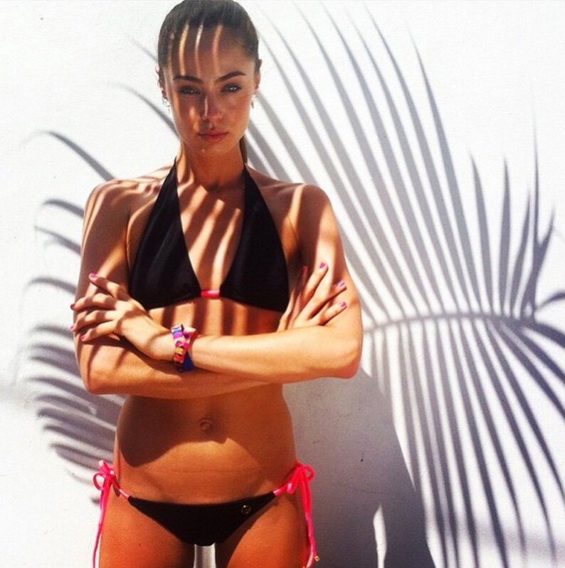 coral pink swimsuit