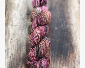 pink yarn sparkle yarn speckled yarn hand dyed yarn- wool yarn- yarn cakes- baby yarn Henna cotton yarn