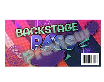 FNAF Backstage Pass; Fnaf Security Breach; Mega Pizzaplex; Freddy Fazbear;  Party Decor, Five Nights at Freddy's; Printable; Digital