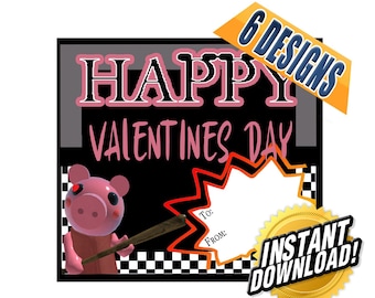 Piggy Valentine; Valentine's Day; Valentines; Roblox Piggy; Class Party; Valentine's; Valentine Card Printable