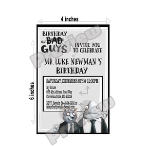 The Bad Guys Party Invitations; Birthday; Personalized Invitations; Printable; Bad Guys Book; Digital Invitation