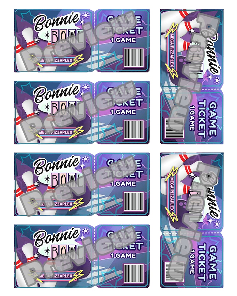 Bonnie Bowl Game Ticket fnaf Security Breach Game Pass Etsy Australia