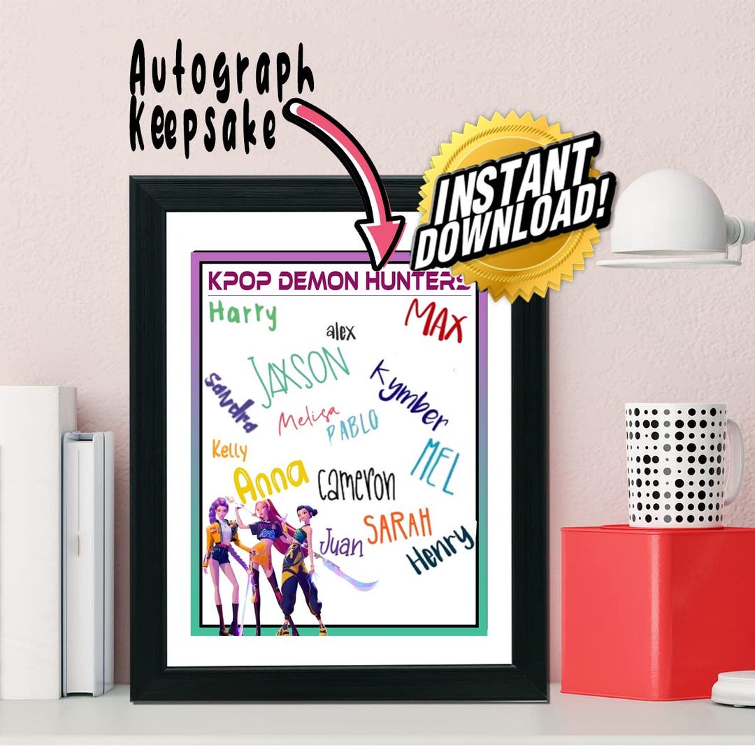 KPOP. Demon. Hunters Party Sheet; Memory Page; Signature Page ...
