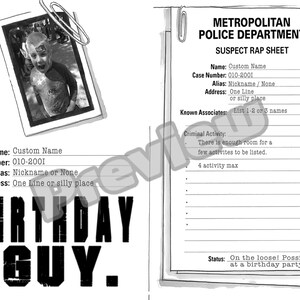 The Bad Guys Party Rap Sheet Poster Decor Set; the Birthday Guy Poster ...