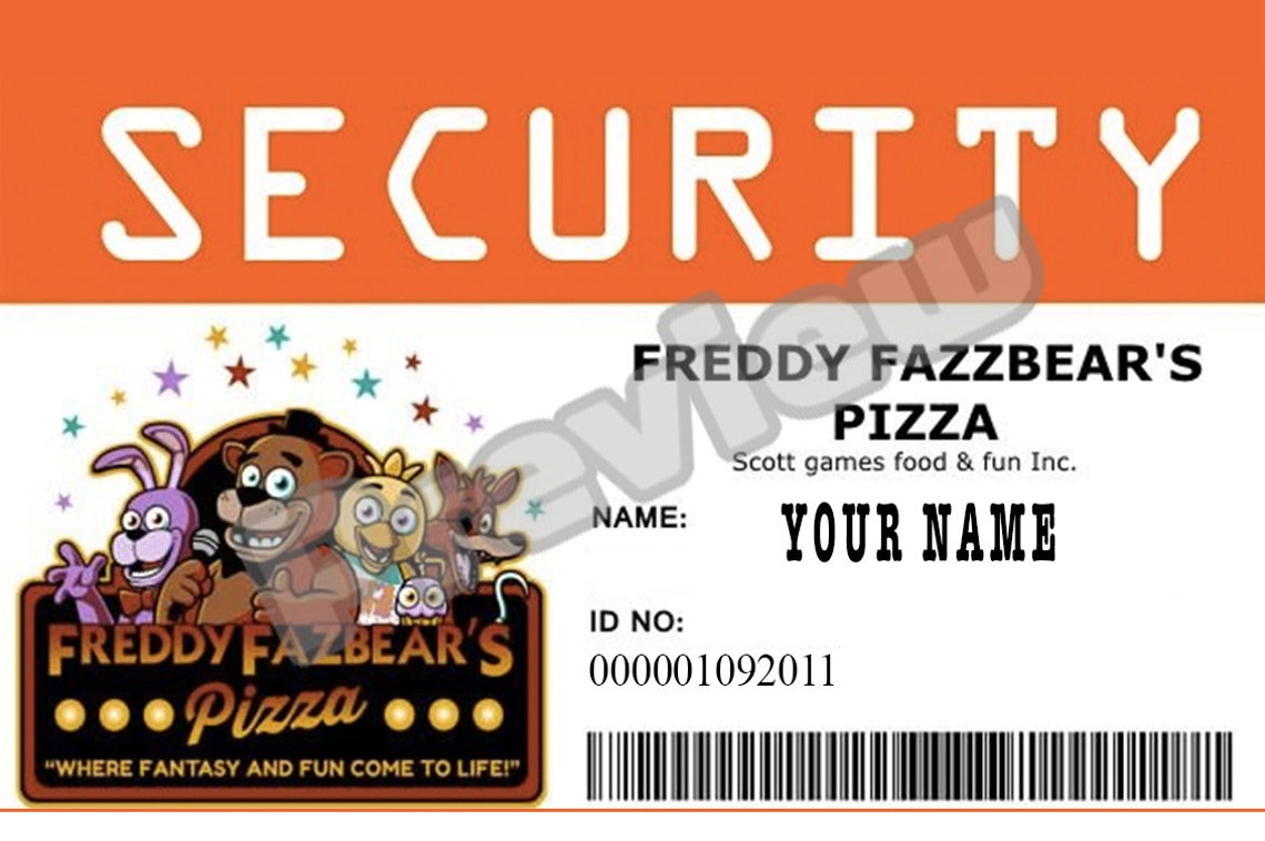 FNAF Security Badge Personalized Badge Security Breach Etsy
