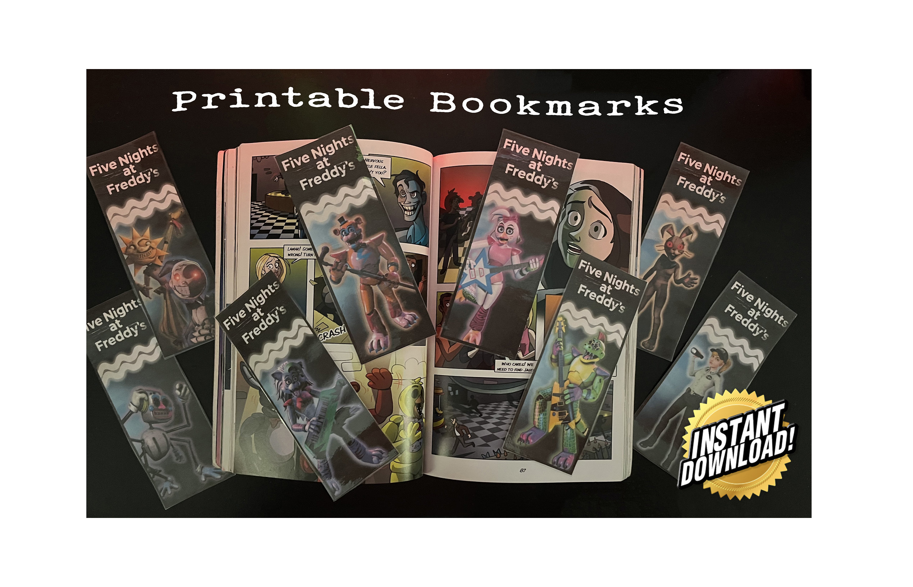 FREE Printable Five Nights at Freddy's Bookmarks  Fnaf crafts, Five nights  at freddy's, Fnaf book