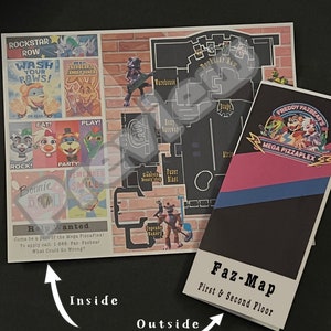 FNAF Security Breach Faz Map; Five Night's at Freddy Game Map; Map Bot; Party Decor; Freddy Fazbear; Rockstar Brochure; Digital