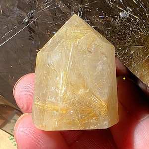 Golden Rutilated Quartz Towers Points Obelisk Self Standing