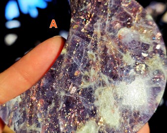 Vurige zonnesteen Ioliet Halve maan- Cordeiriet Confetti Aderen Bloeddoorlopen Ioliet Schiller