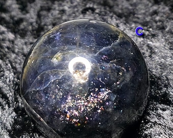 Galaxy Iolite Sphere - Blue Purple Cordeirite Confetti Bloodshot Iolite Schiller