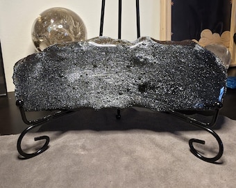 Sprankelende specularietplaat - spiegelend hematiet-ertsmeer Superior Iron District