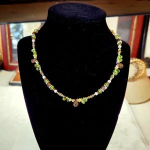 Andalusite Peridot Ethiopian Opal Pearl Beaded Necklace