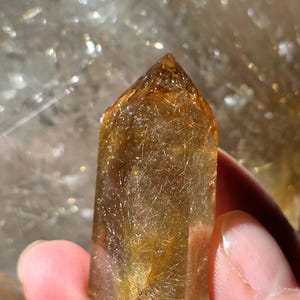 Golden Rutilated Quartz Towers Points Obelisk Self Standing