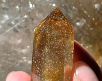 Golden Rutilated Quartz Towers Points Obelisk Self Standing