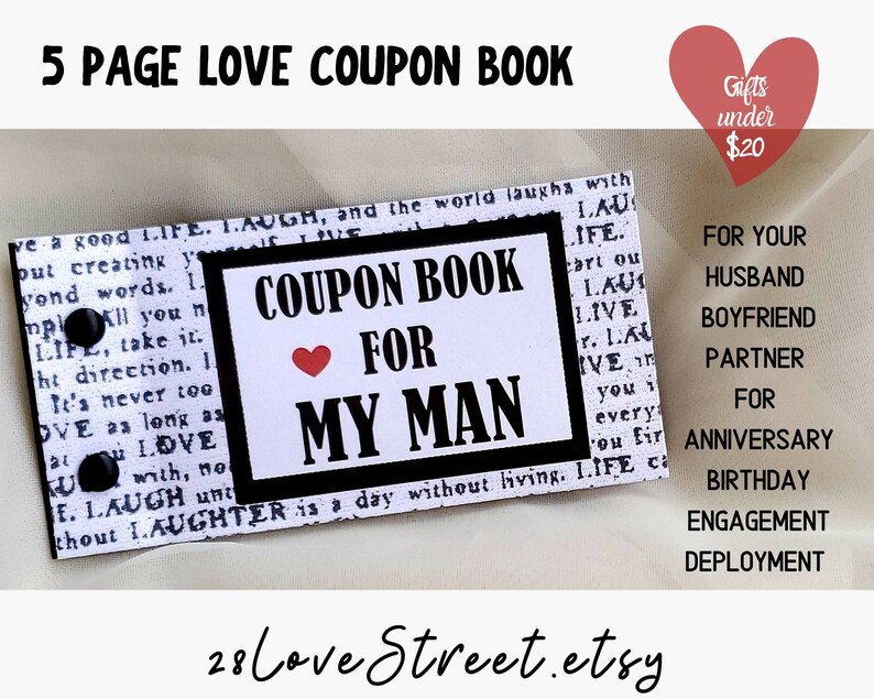 LOVE Coupon Book for Husband Wife Girlfriend Boyfriend Etsy