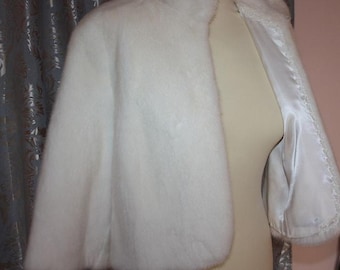 White winter Wedding Faux Fur Capelet Bride's Cape  faux fur