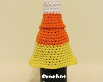 Candy Corn Wine Bottle Cozy Crochet Pattern