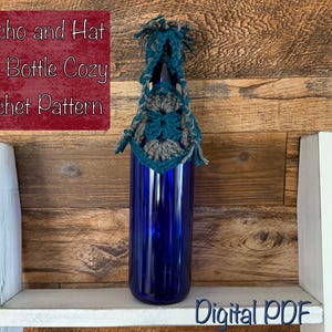 Poncho and Hat Wine Bottle Cozy Crochet Pattern