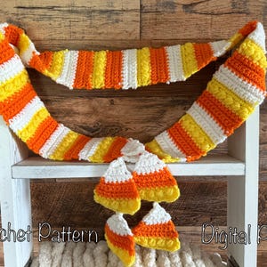 Candy Corn Scarf Crochet Pattern | Halloween Fall Beginner PDF Download