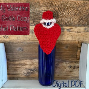 Be My Valentine Wine Bottle Cozy Crochet Pattern
