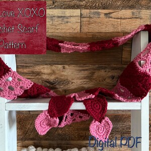 With Love XOXO Crochet Scarf Pattern