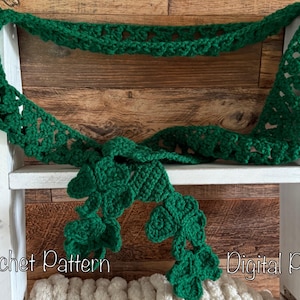 St Patricks Day Scarf Crochet Pattern | Easy Irish Green Shamrock PDF