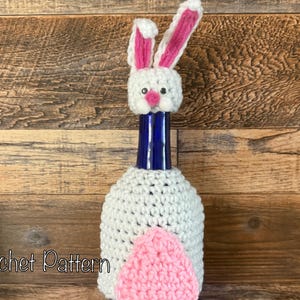 Easter Bunny Wine Bottle Cozy Crochet Pattern | Spring Hostess Gift PDF