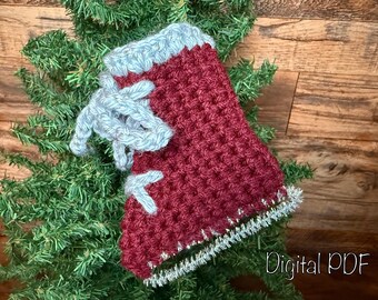 Christmas Ice Skate Ornament Crochet Pattern | Vintage Tree Decor PDF