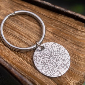 Portachiavi con mappa stellare personalizzata, portachiavi con cielo notturno inciso, mappa stellare per data, regalo di compleanno per uomo, lui, padre, papà, fidanzato RP.2
