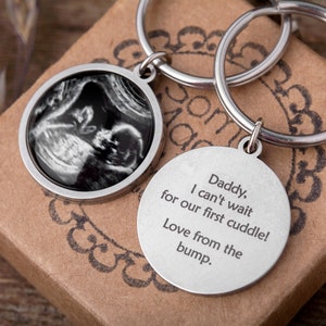 Porte-clés personnalisé pour scanner votre bébé, porte-clés pour échographie de grossesse, photo d'échographie, cadeau d'un futur papa, futur papa, C.1